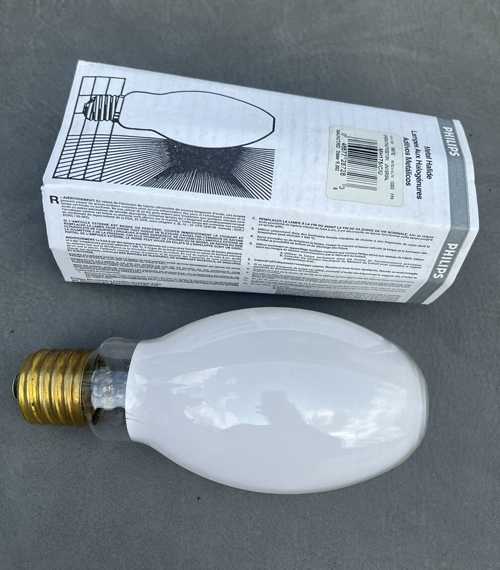 NEW Philips Frosted MH175/C/U 175 Watt M57/E Mogul Base Metal Halide Bulb