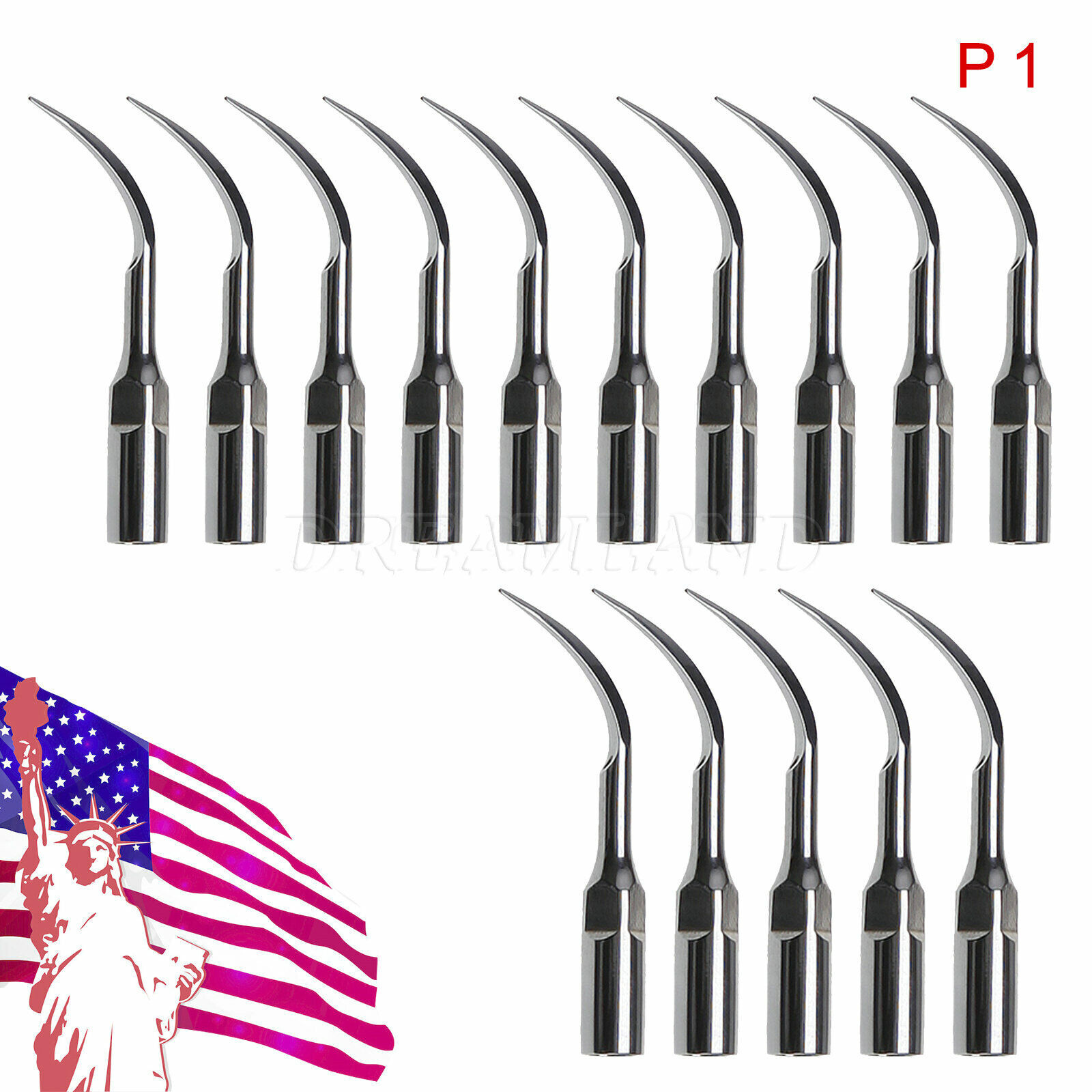 15Pcs Dental Ultrasonic Scaler Perio Tips P1 Fit EMS VRN UDS NEW