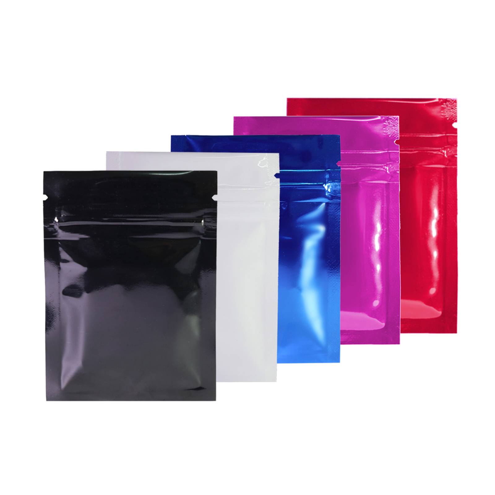 Variety of Clear/Silver/Colored 100 PCS Flat Resealable Bags 6.5x9cm (2.5×3.5″)