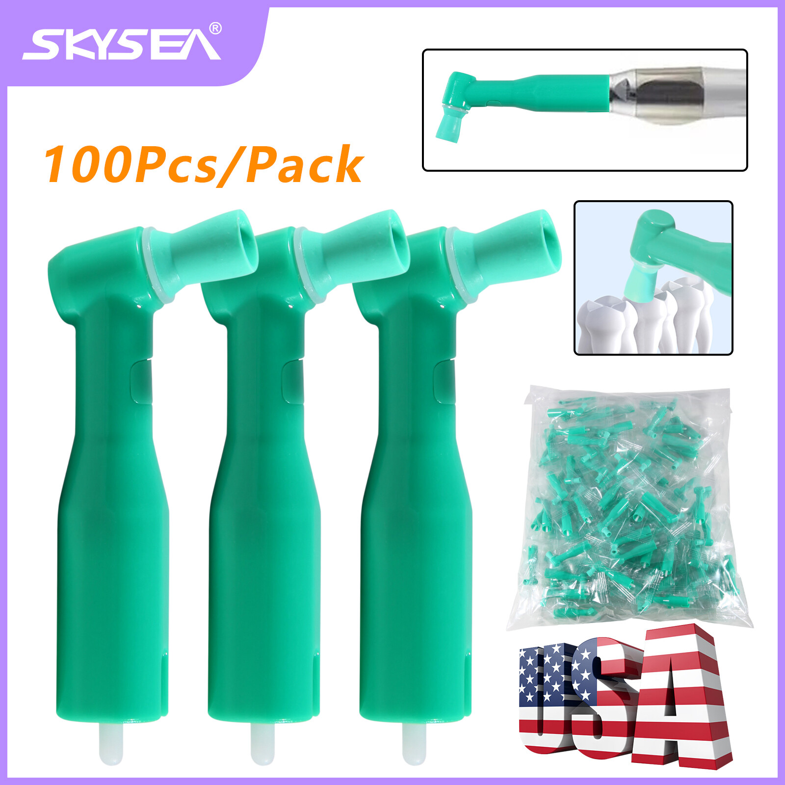 100/500Pcs Prophy Angles Soft Cups Top Quality Dental Disposable Prophy Angle US