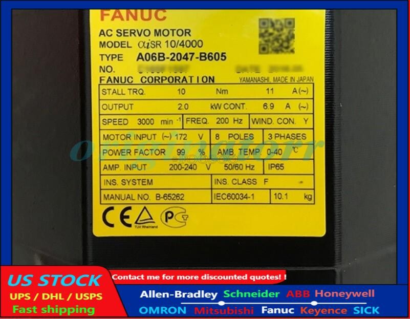 FANUC A06B-2047-B605 Servo Motor A06B2047B605 New In Box US Free TAX