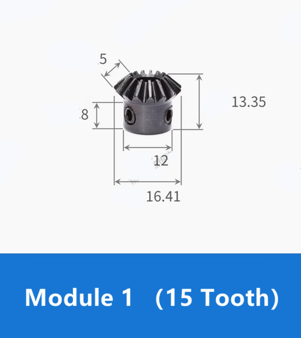 Bevel Gear Set C45 Steel Module 1/1.5/2/2.5/3 90° 1:1 Pairing 15/20/25/30 Tooth