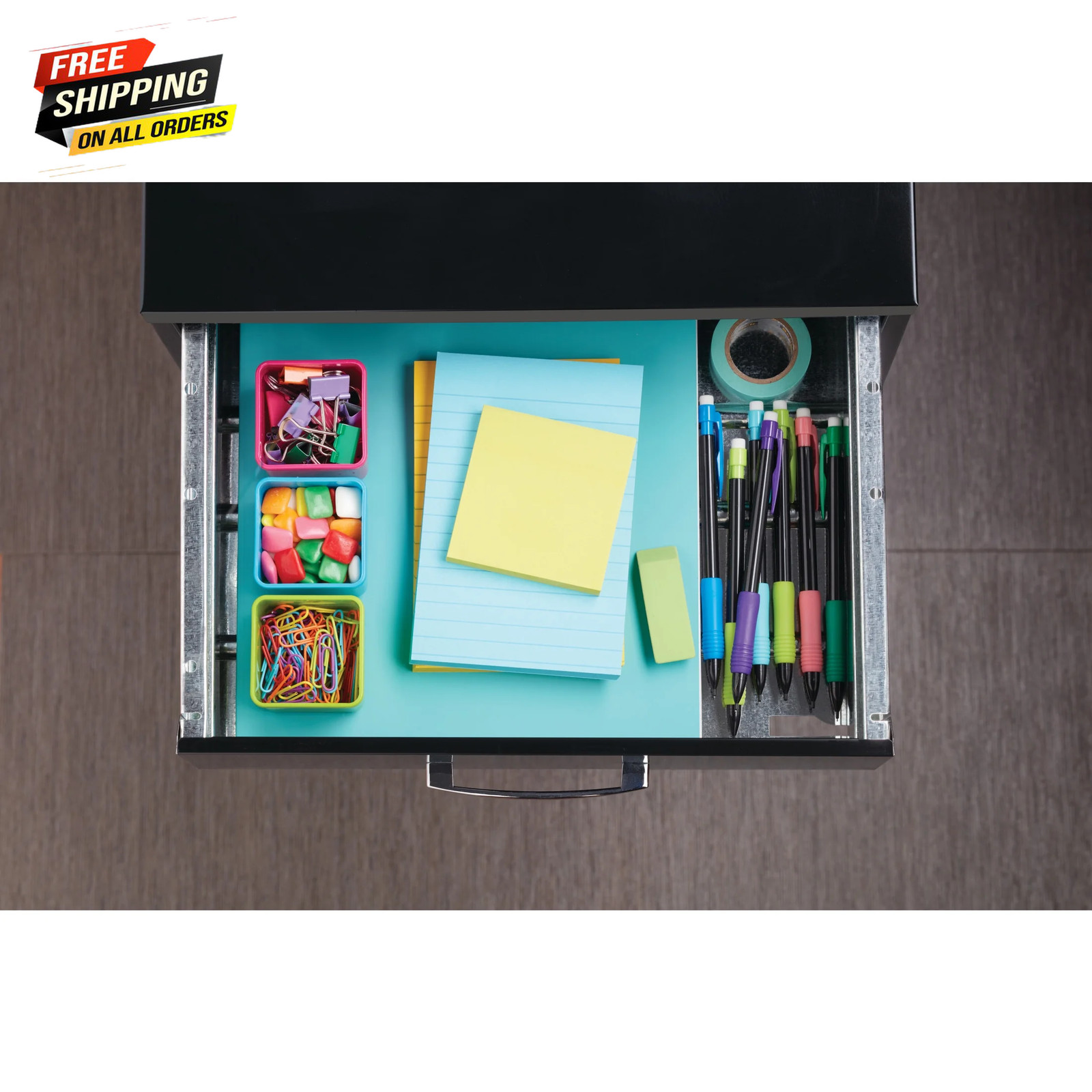 3 Drawer Letter Width Vertical File Cabinet with Pencil Drawer, Black 💪👌