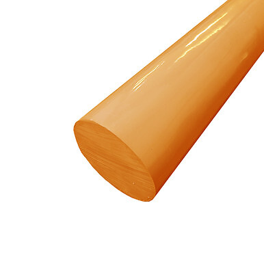 1.000 (1 inch) x 12 inches, PTFE G461 Plastic Round Rod, Yellow, Bar Stock