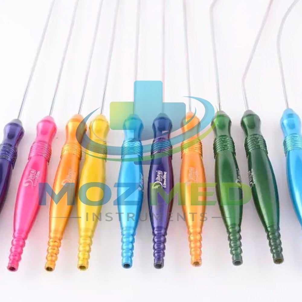 Liposuction Cannulas With Fixed Handle 10 Pcs Set Plastic Surgery Instrument