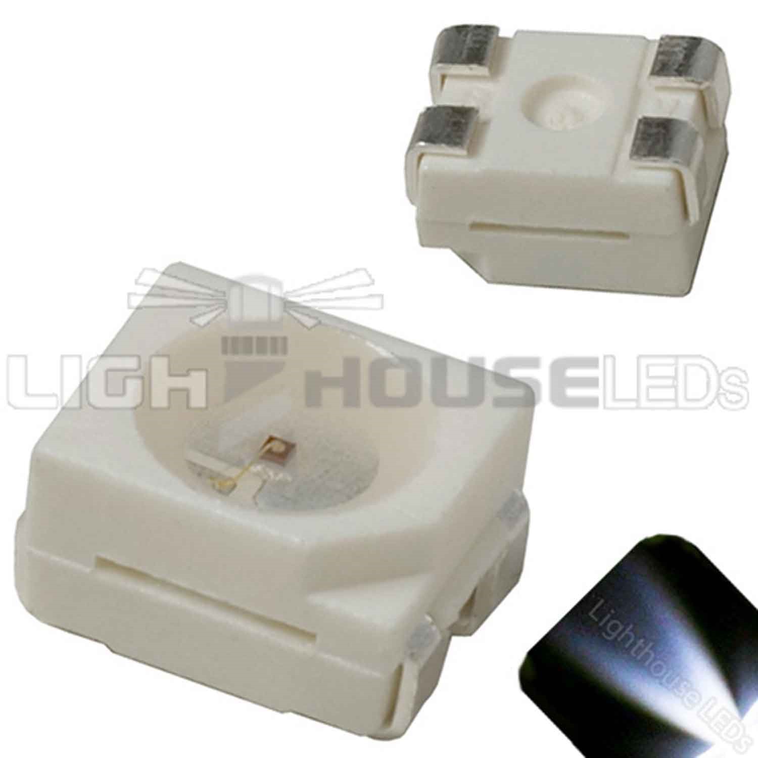 10 x LED PLCC4 1210 3528 Cool Clear White SMD LEDs Super Ultra Bright RC PLCC-4