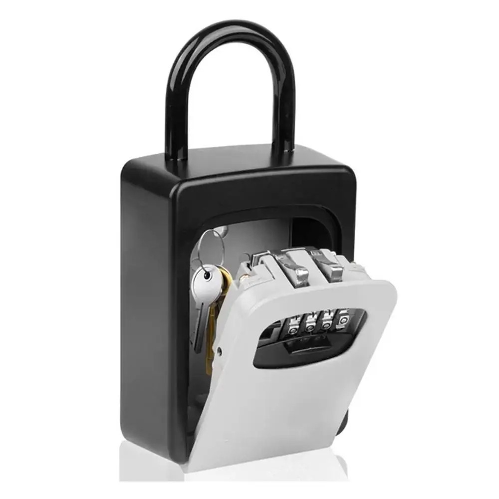 Wall Mounted Key Lock Box Key Safe Box Weatherproof 4 Digit Combination Key Stor