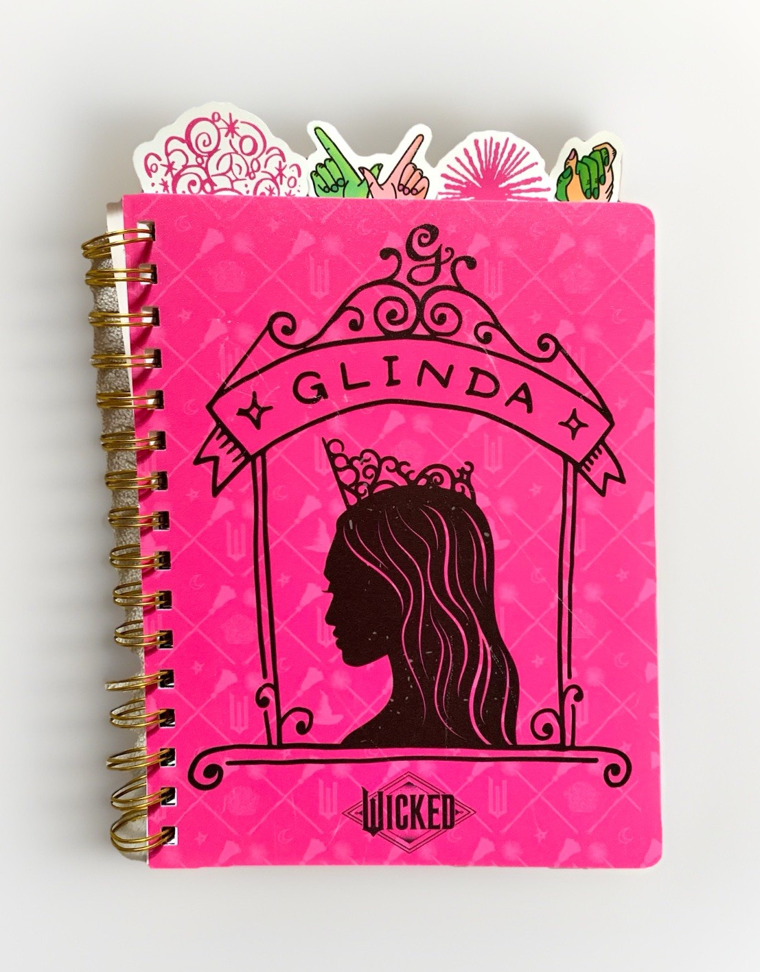 NEW Wicked GLINDA Hot Pink Tabbed Journal ~ Notebook 96pgs 9in x 7in