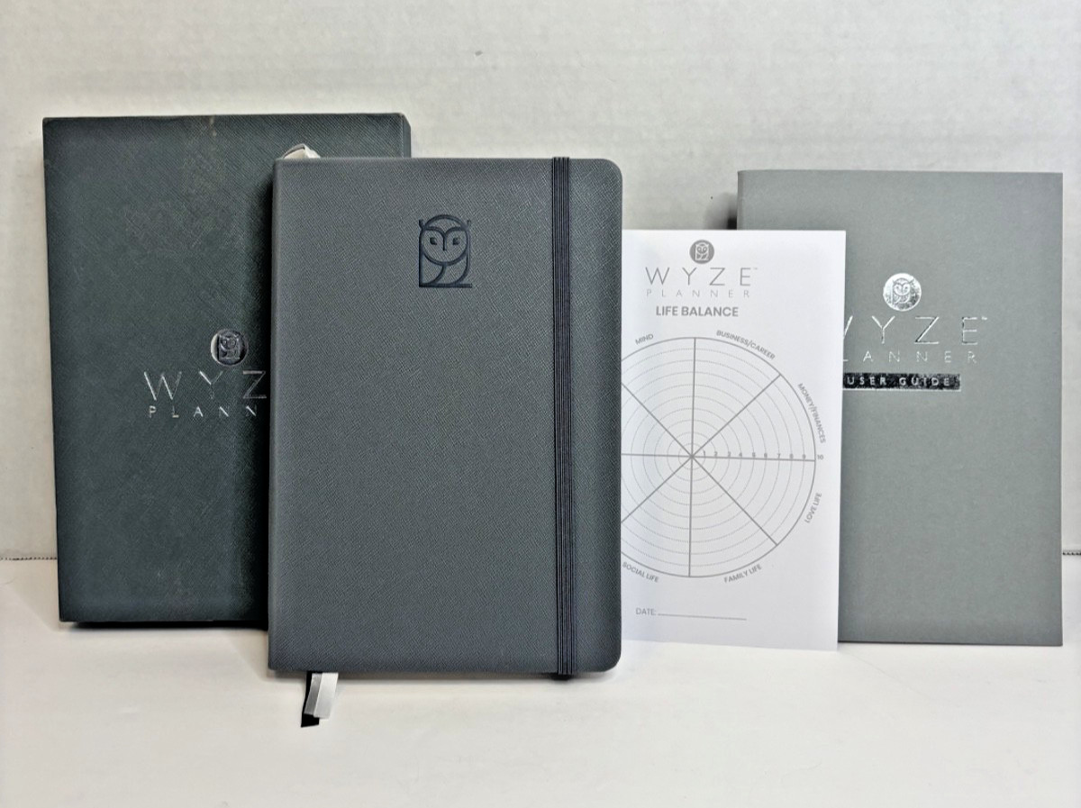 Wyze Undated Planner 6 Months Full Page Per Day & Hourly Schedule A5 Gray NEW