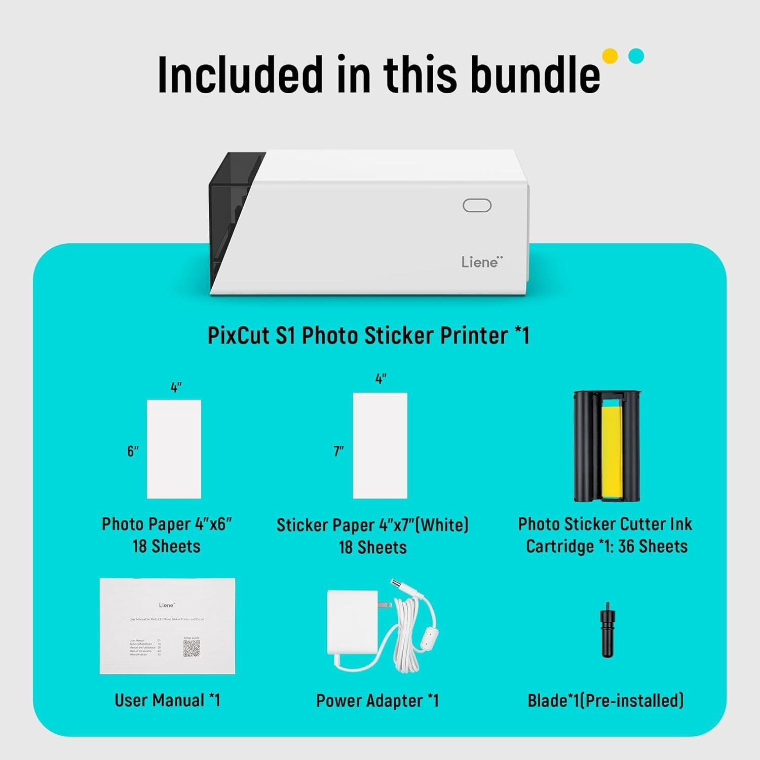 S1 Color Sticker Printer & Cutting Machine, 300 DPI, Precise AI Auto-Cutting