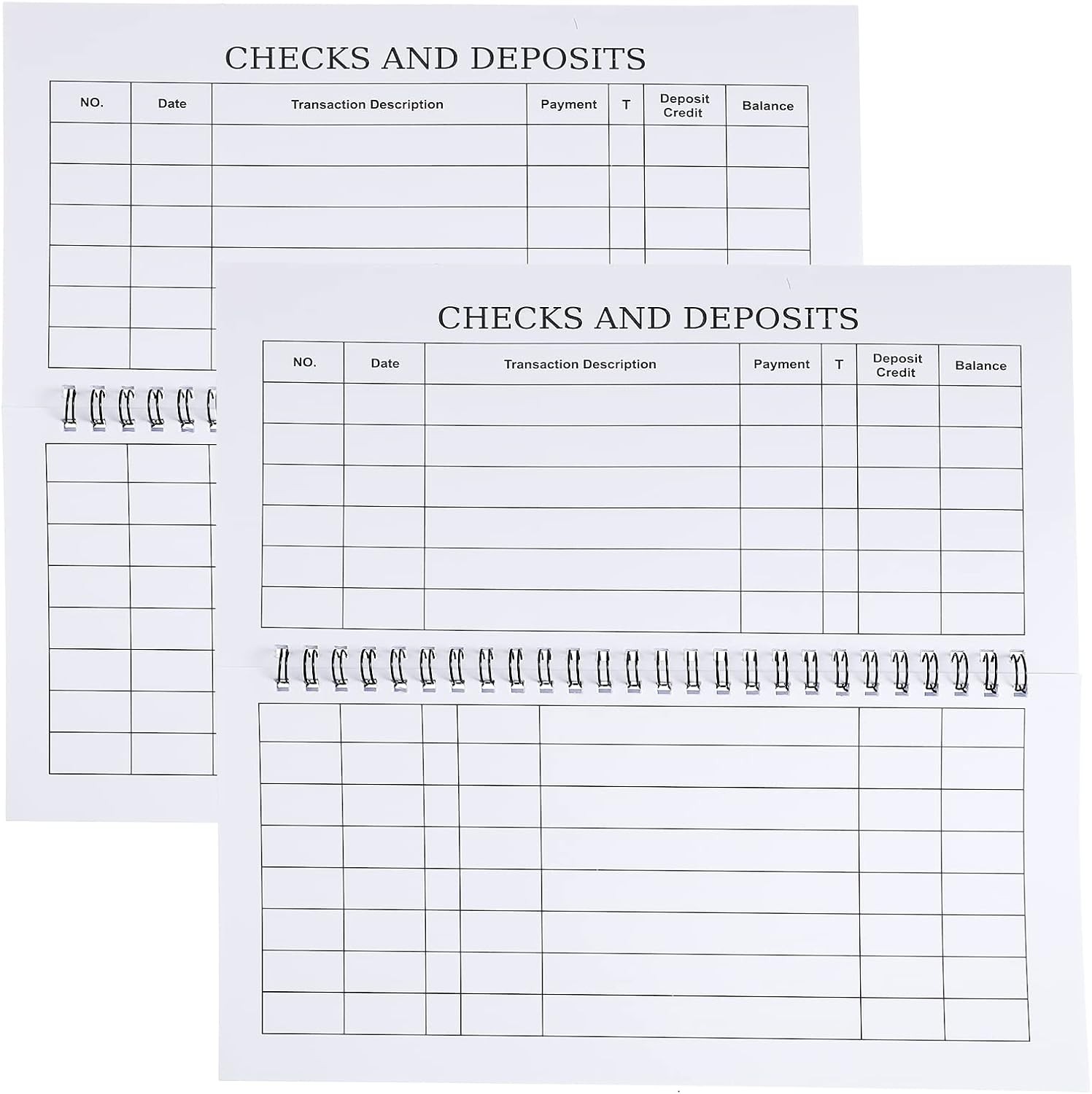 50 Sheets Large Print Check Register Set for Personal Finances – 2 Packs