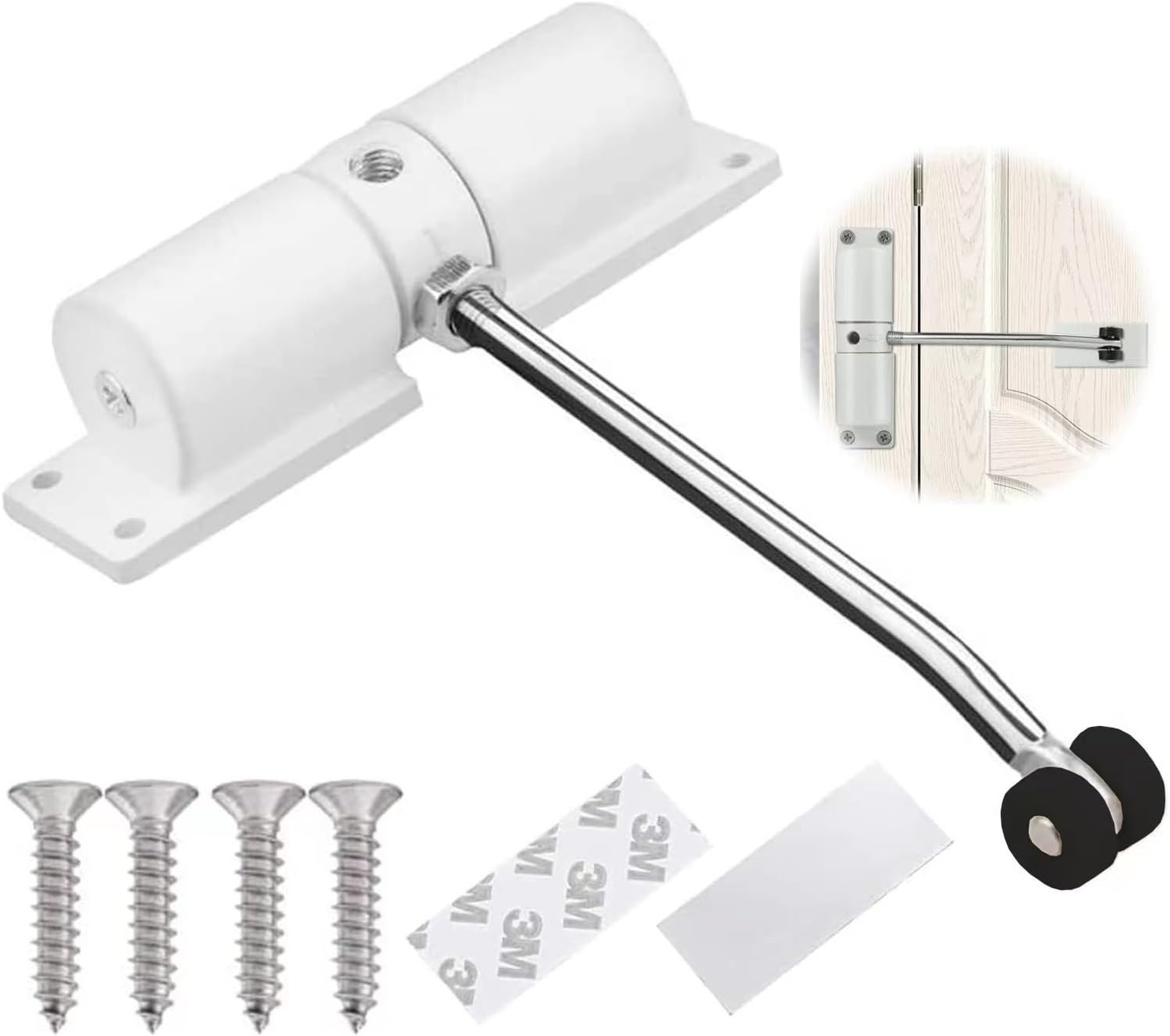 Automatic Door Closer, Zinc Alloy Safety Spring Door Closer Adjustable 30 Kg Clo