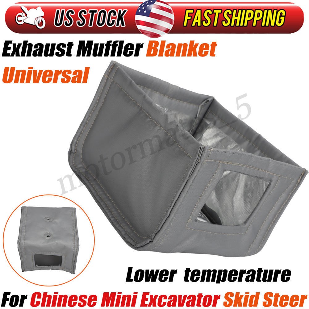 Universal Exhaust Muffler Blanket Heat Shield Wrap For Mini Excavator Engine US