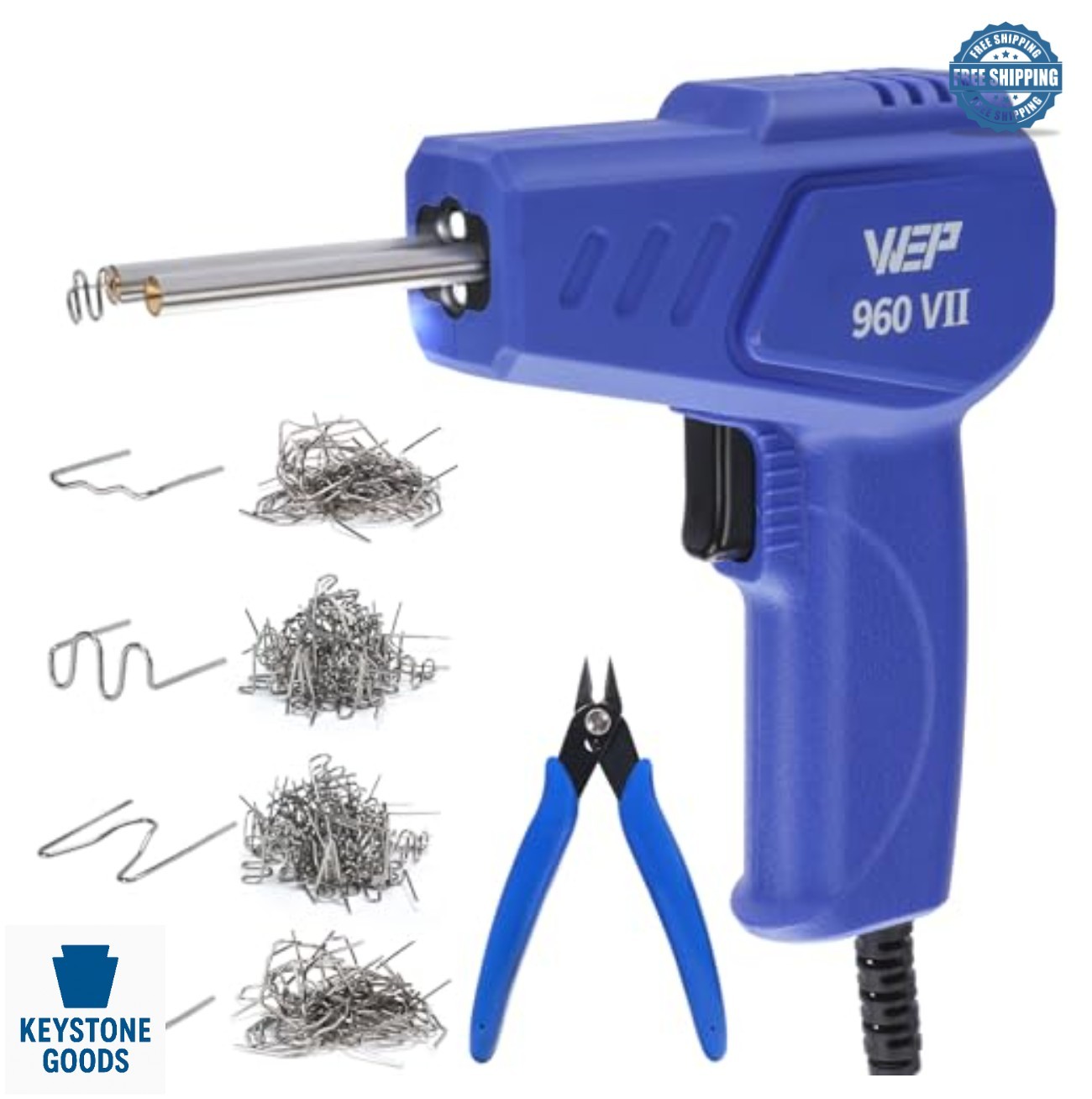 Plastic Welder Kit 110V with Hot Staples Pliers LED Light for Car Bumper Gas