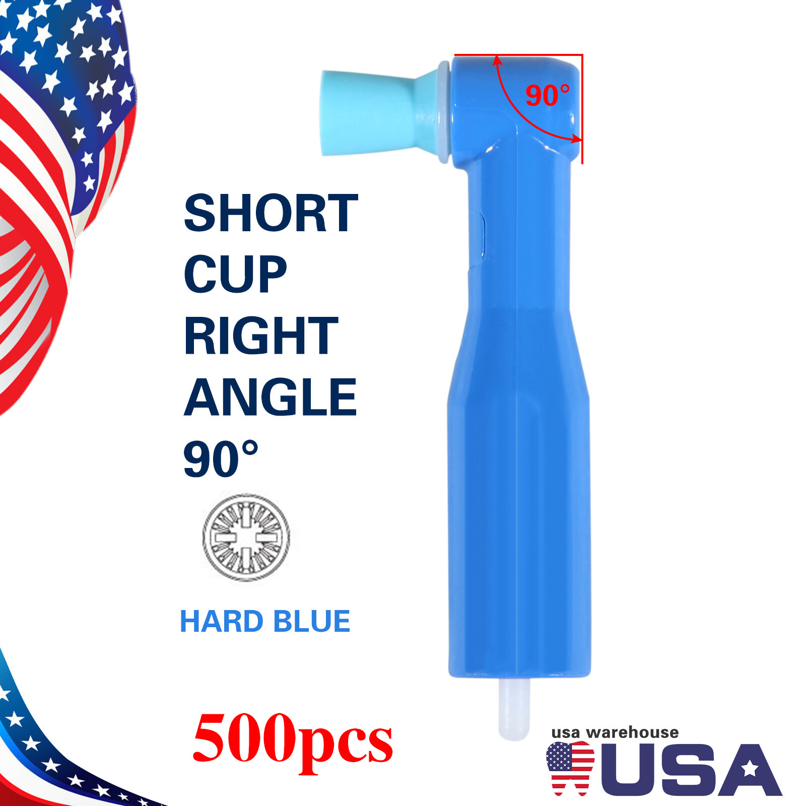 Dental Disposable Prophy Angles Cup Latex Free 90° 500pcs Regular Polishing Cups