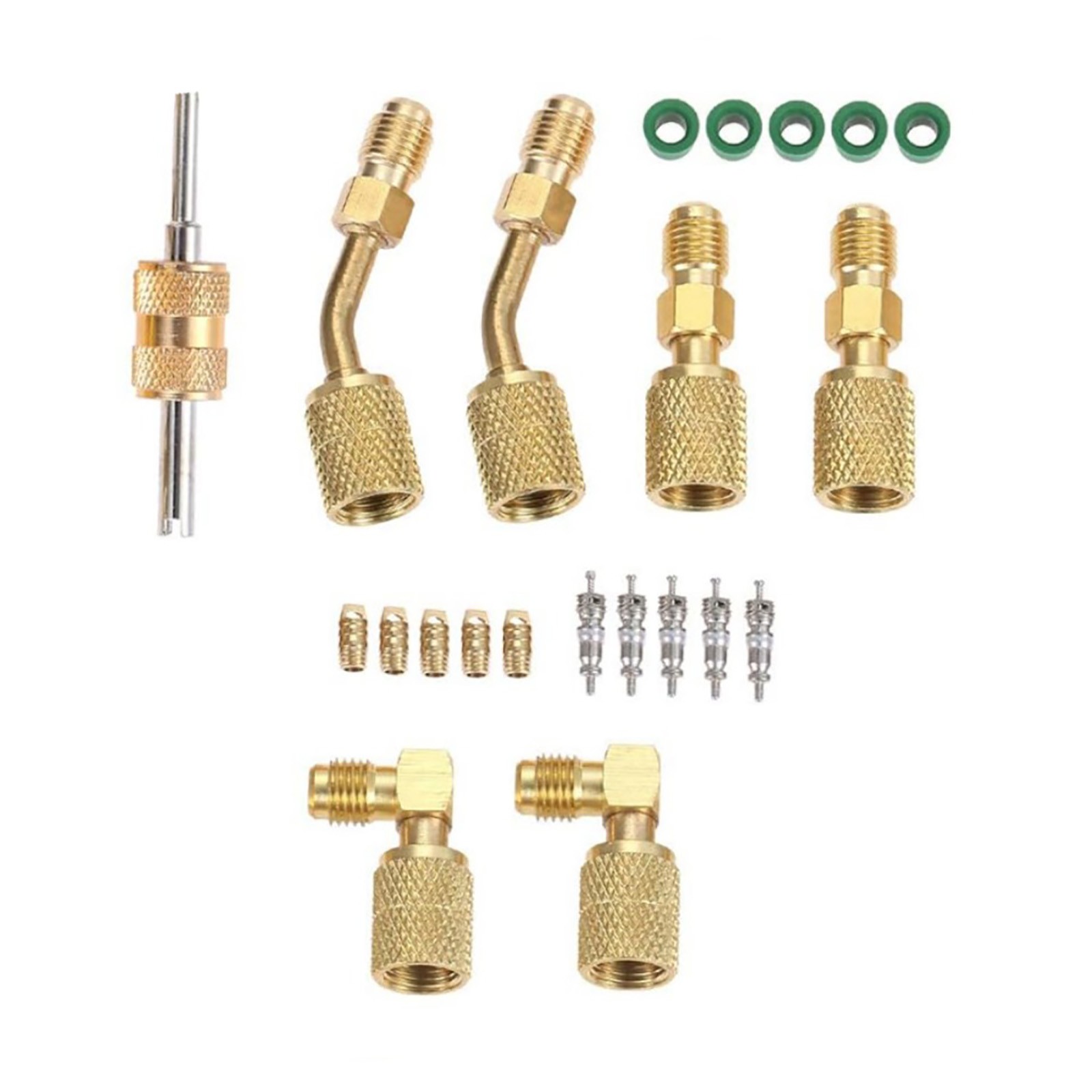 R410A Adapter Kit Mini Split Adapter With Thread: 1/4″ Male, 5/16″ Female