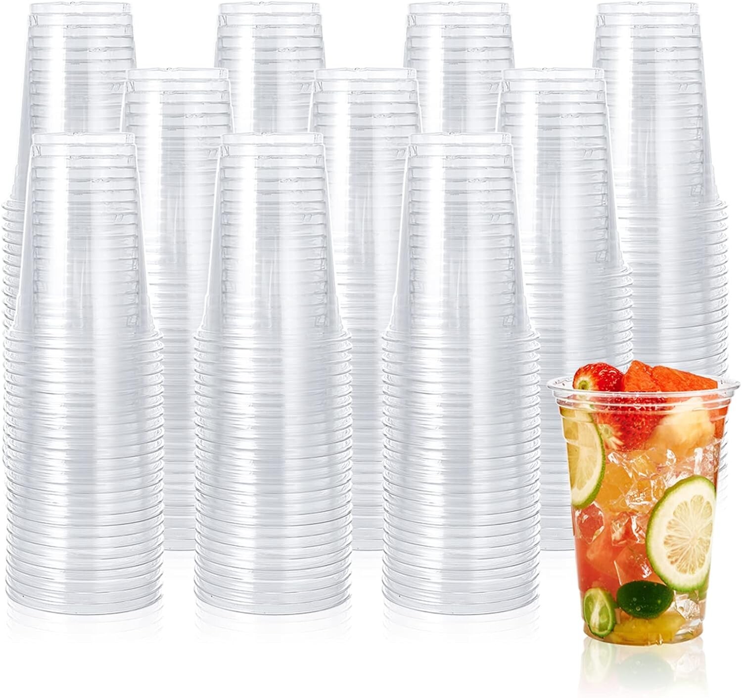 16 oz PET Plastic Cold Cups (98mm) – 1,000 CT