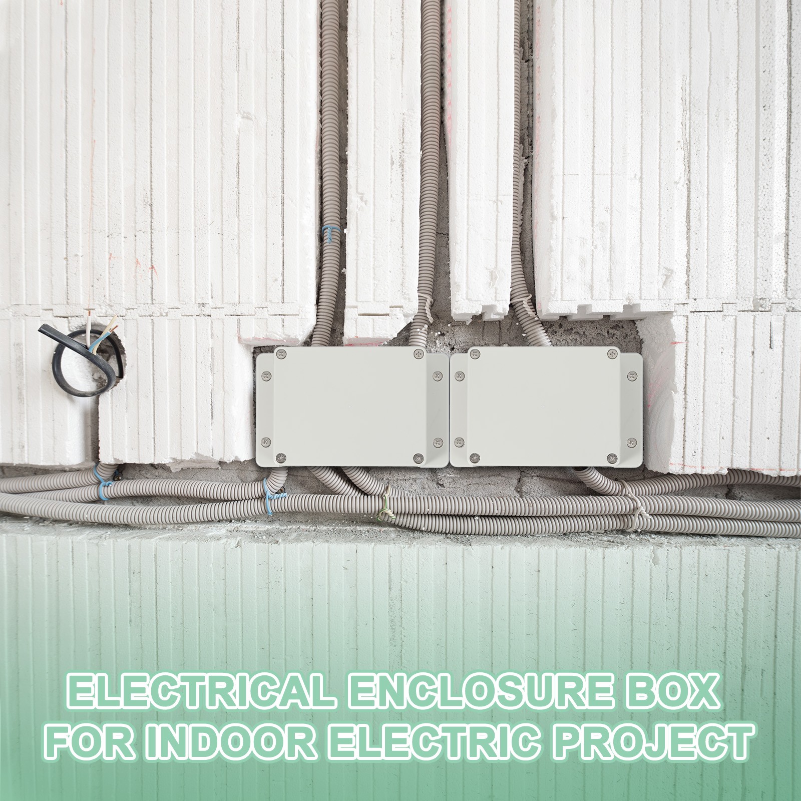 5.2 Inch Junction Box Electrical Boxs ABS Plastic Electric Project White/Grey