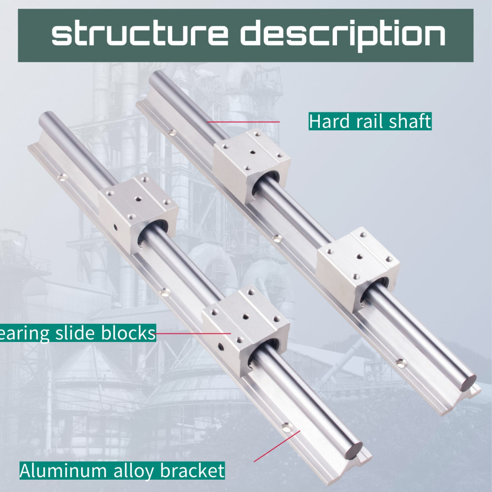 2PCS SBR16 Linear Guide Rail Slide Rail 300-2000mm +4PCS SBR16UU Bearing Block