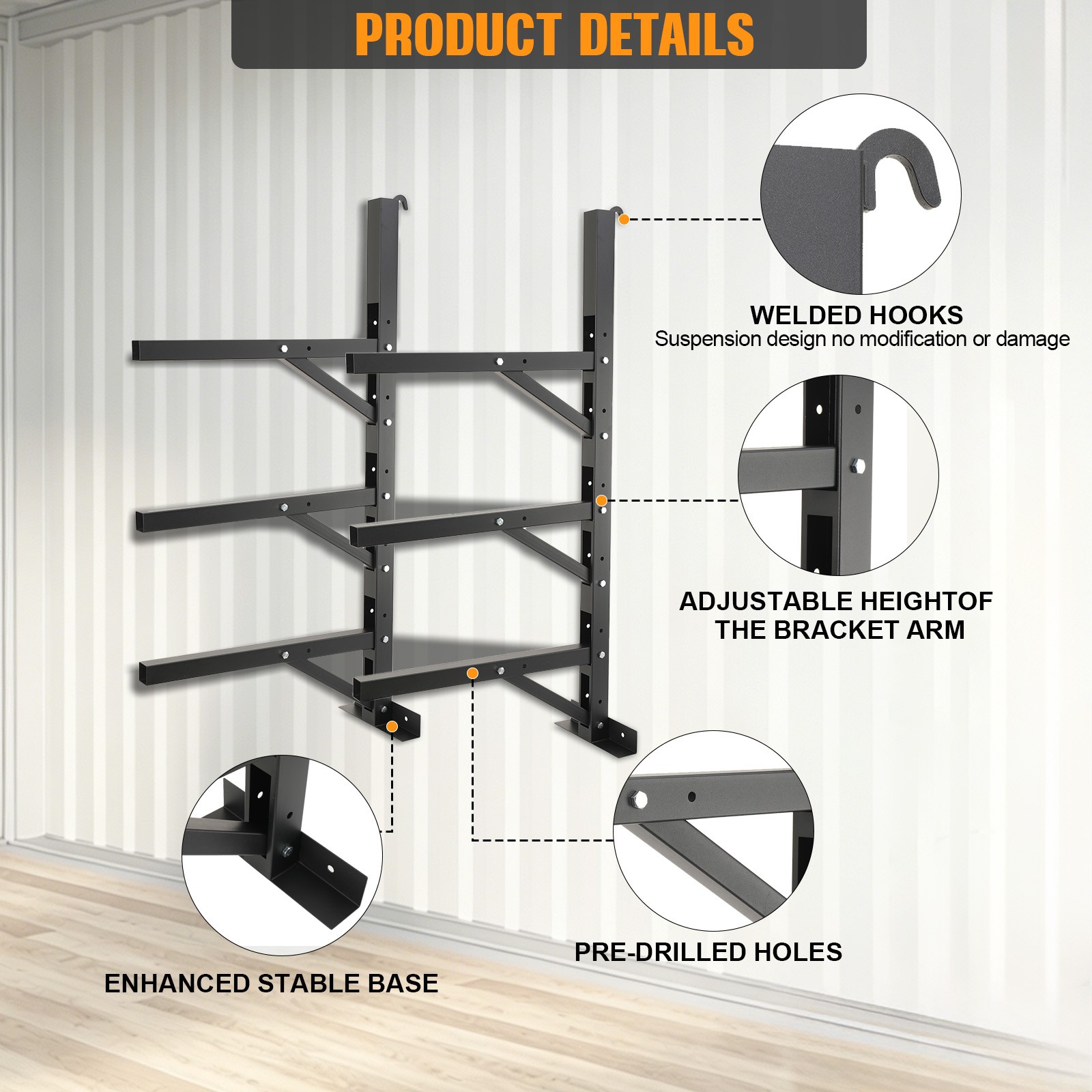 2PCS Adjustable Cargo Shipping Container Shelving Shelf Brackets up to 1000 Lbs