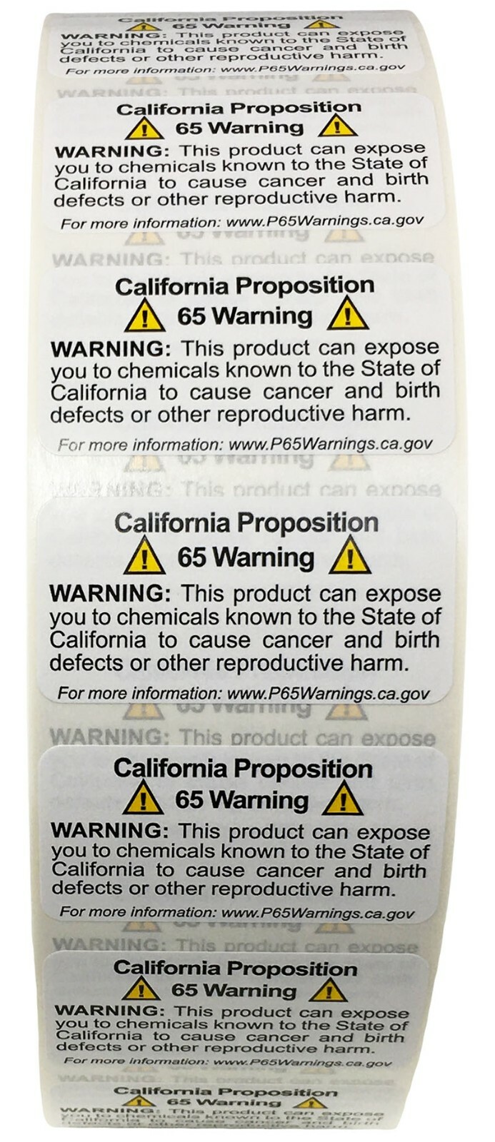 California Proposition 65 Warning Labels | 1 x 2″ Inch | 5,000 Bulk Pack