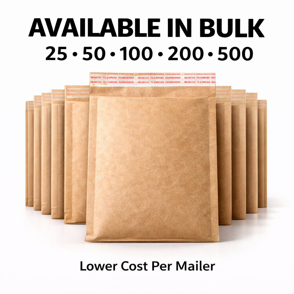 Kraft Brown Bubble Mailers Padded Shipping Envelopes Self Seal Bags #0 #2 #4