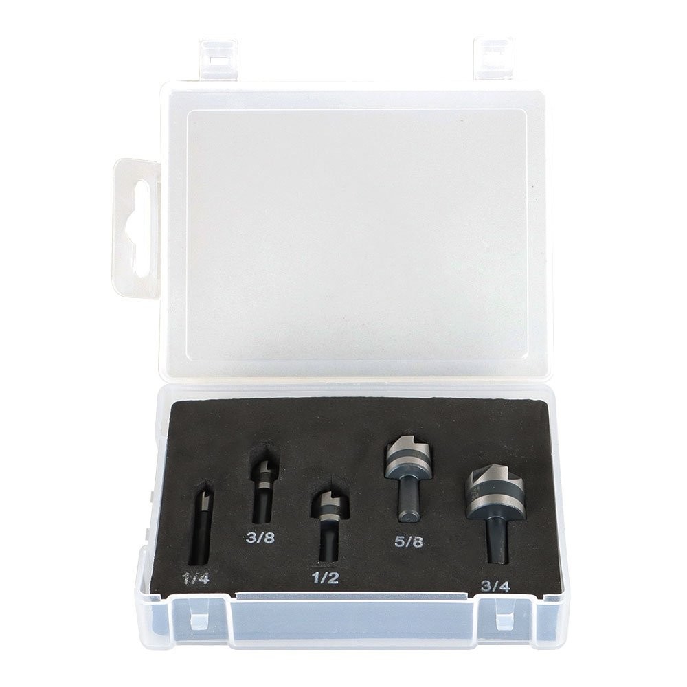 5 Pack High-Speed Steel Countersink Drill Bit Set For Metals Wood And Plastic
