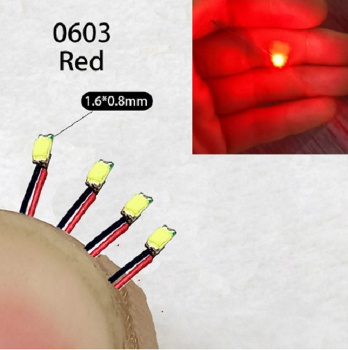 0603 Red Yellow Blue Green White Orange Warm SMD Led Pre-wired For Model 30CM 3V