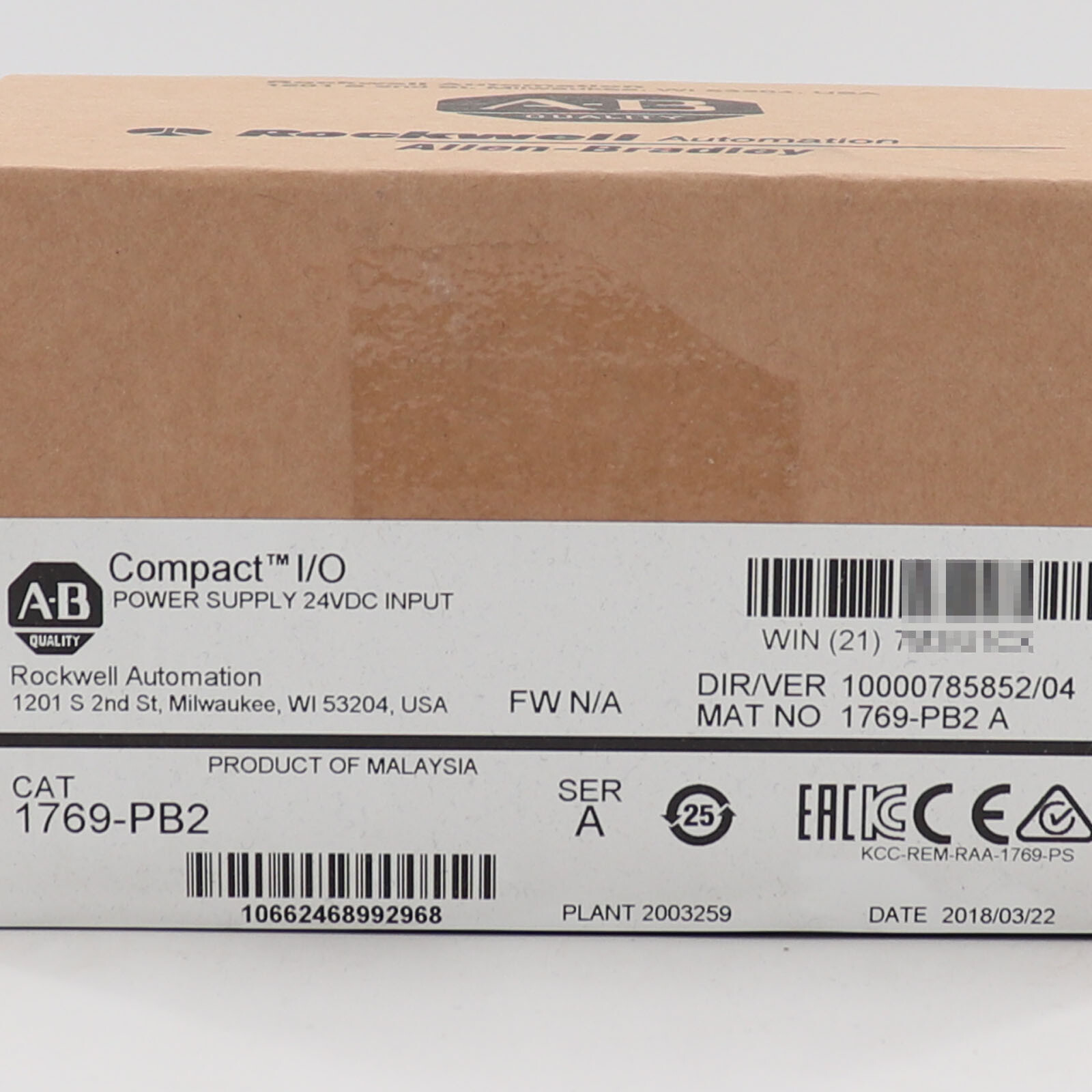 1769-PB2 Allen-Bradley Compact I/O Power Supply 24VDC Input Module 1769PB2
