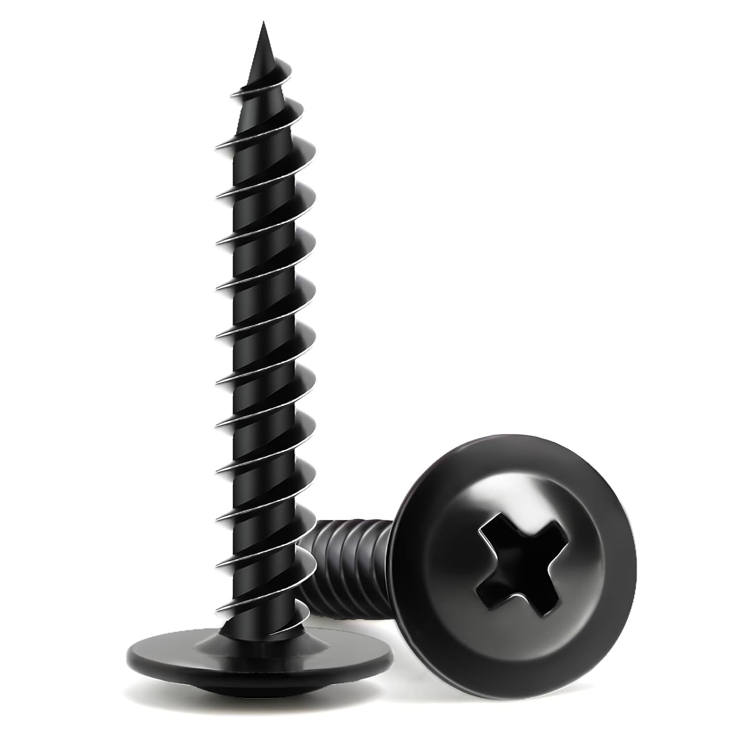 Wood Screws 1 Inch, 110 PCS FIXLINK Premium Phillips Truss Head Black Wood
