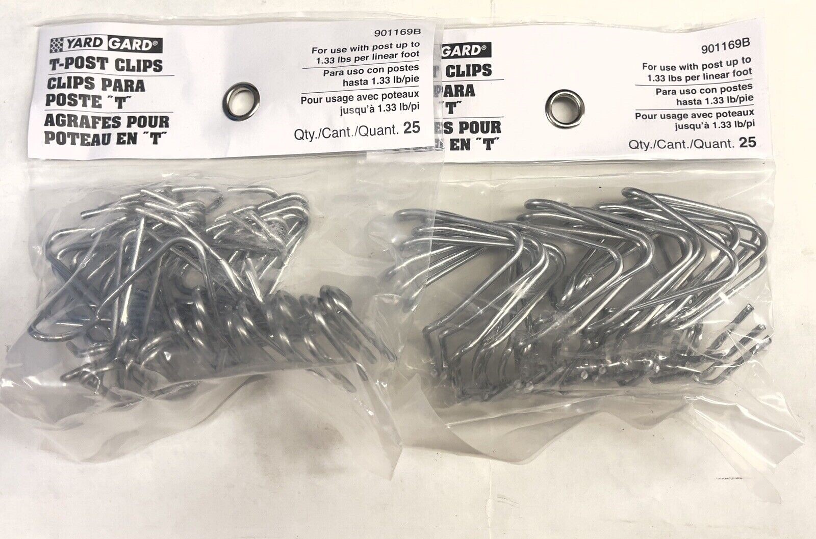 2 Bag of Yard Gard T-Post Clips 901169B Total 50 Pieces