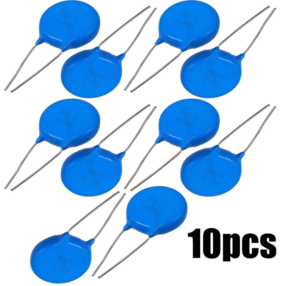 USA Stock Ceramic Disc Capacitors 10000pf 10nf 0.01uf 103 20000V 20KV Set of 10