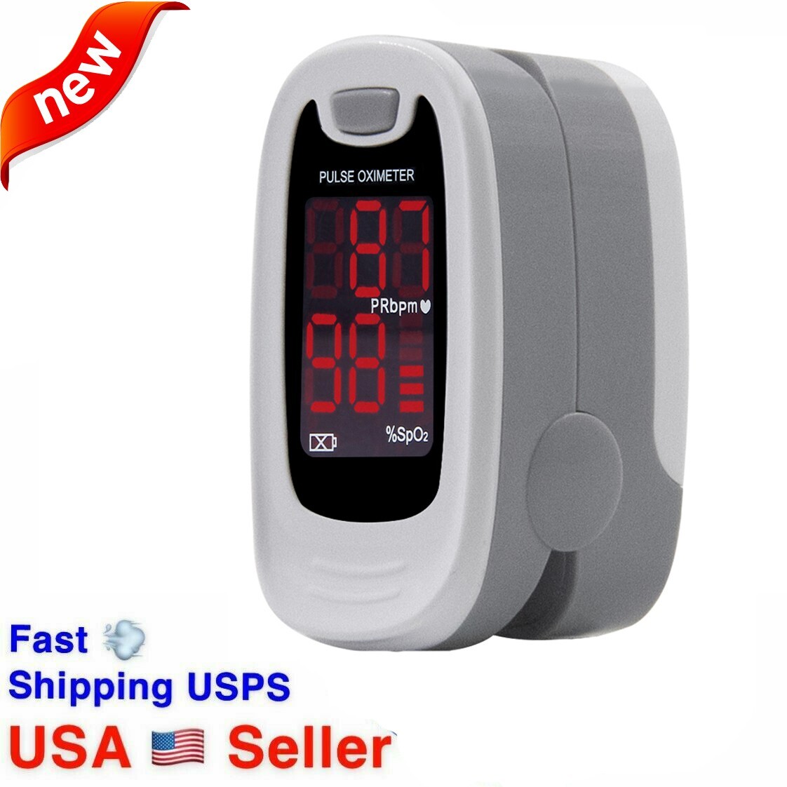 FDA Fingertip Pulse Oximeter Blood Oxygen meter SpO2 Heart Rate Monitor,USA