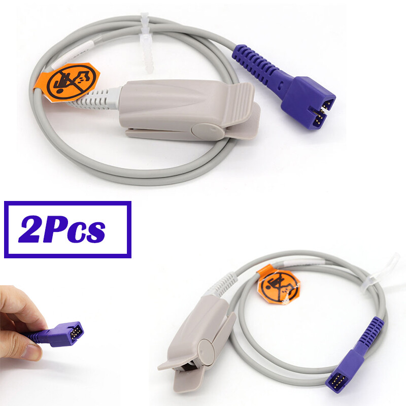 2Pcs Adult Finger Clip SpO2 Sensor Probe Compatible with NELLCOR WeIch Allyh 1m