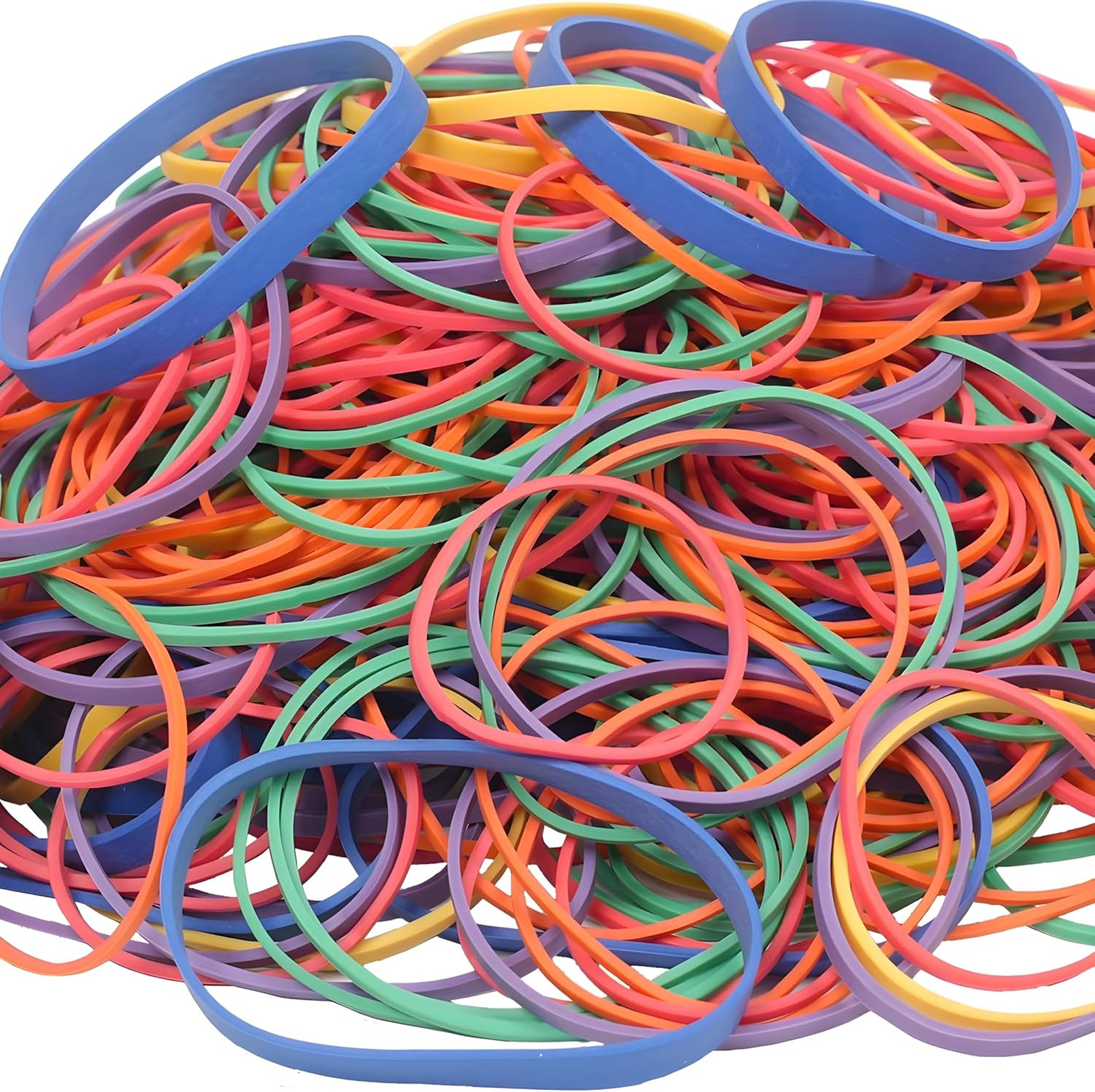 Assorted Rubber Bands Bulk Pack 0.5 lb Strong Elastic Cables, Files, Office