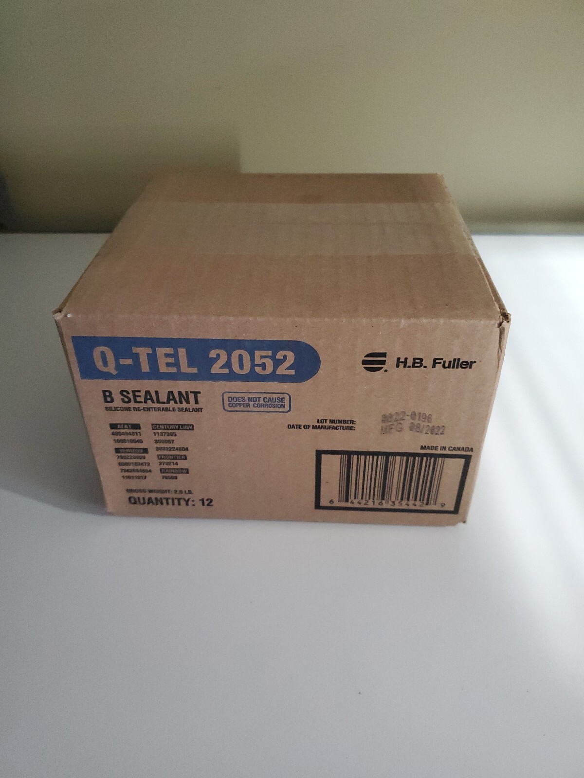 12 PACK H.B.FULLER Q-TEL 2052 B SEALANT SILICONE RE-ENTRABLE 3 FL oz