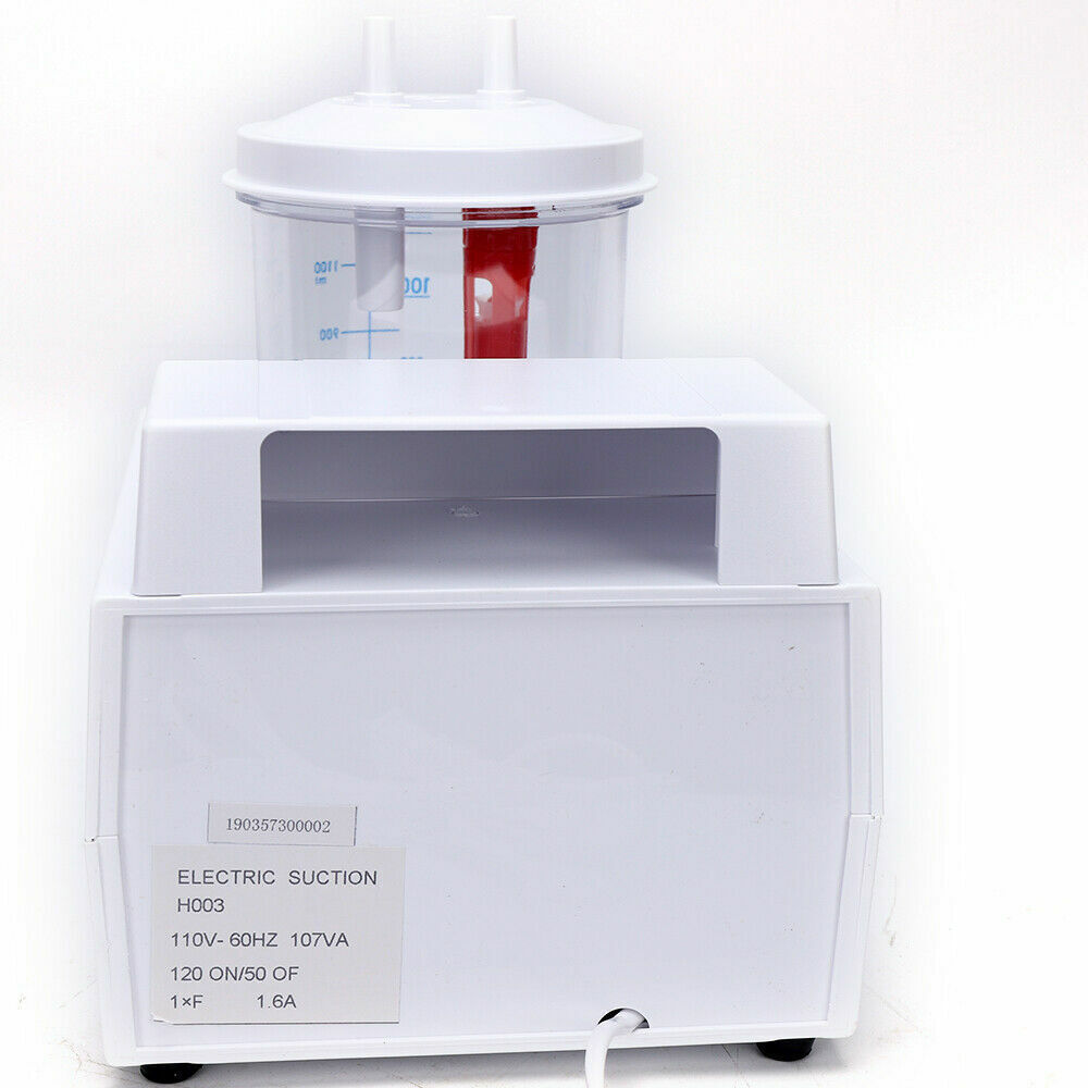 1000mL Portable Phlegm Suction Unit Emergency Medical Vacuum Aspirator Machine
