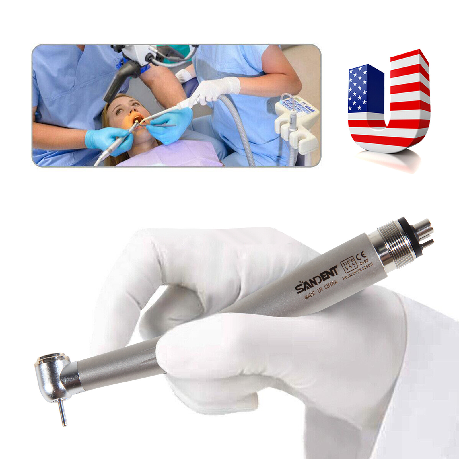 10* SANDENT NSK PANA MAX Style Dental High Speed Handpiece 4 Hole Midwest NJ