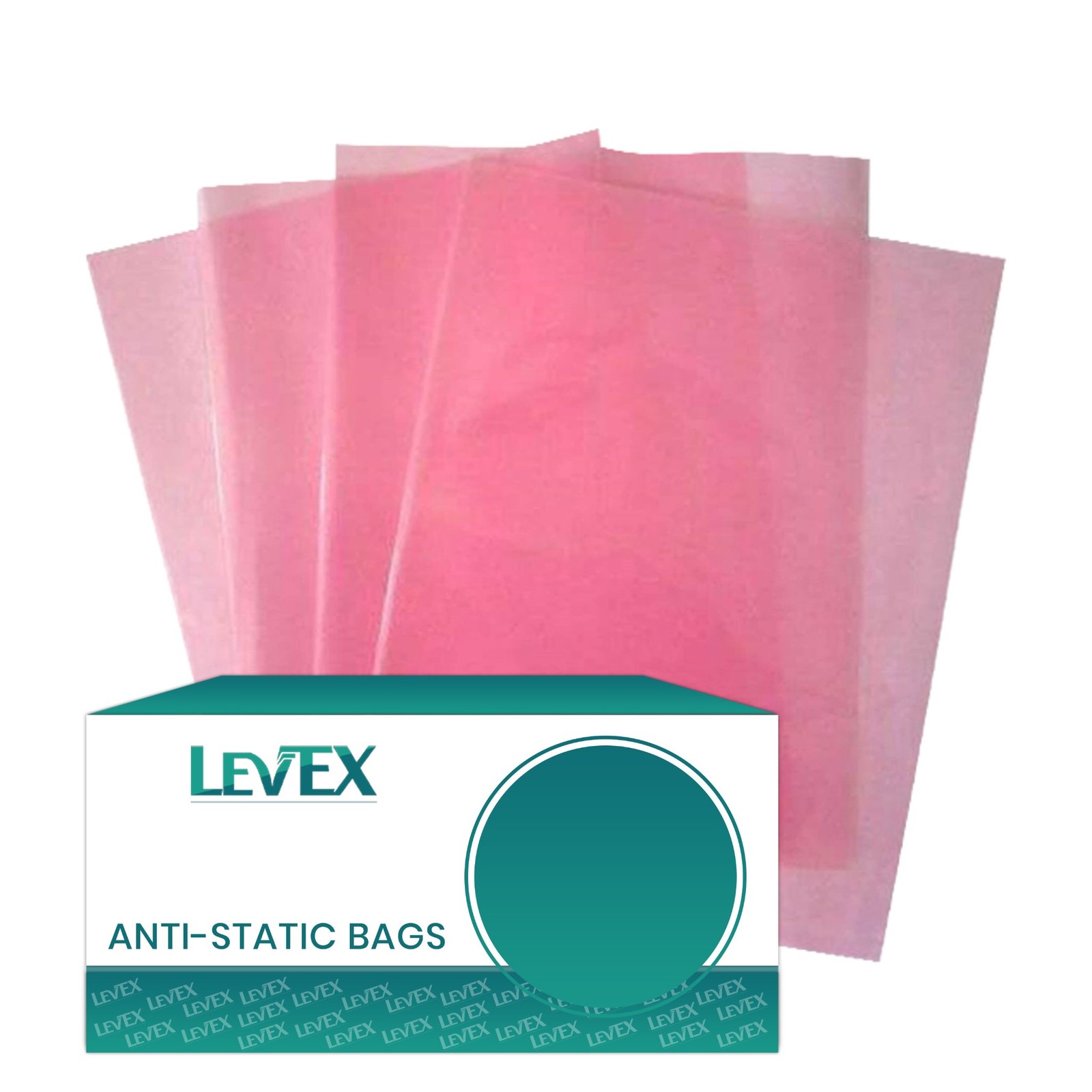 Pink Open Ended Flat Top Anti-Static Bag AntiStatic Poly Bags 4mil Electronic