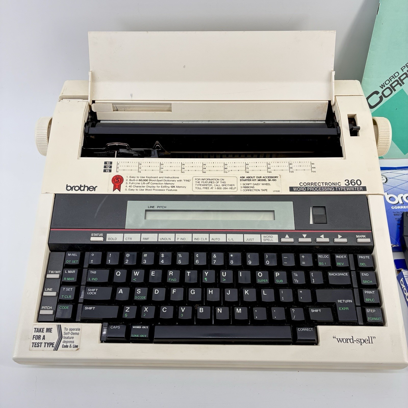 Brother Correctronic 360 Electric Typewriter Word-Spell Tested Working Manual