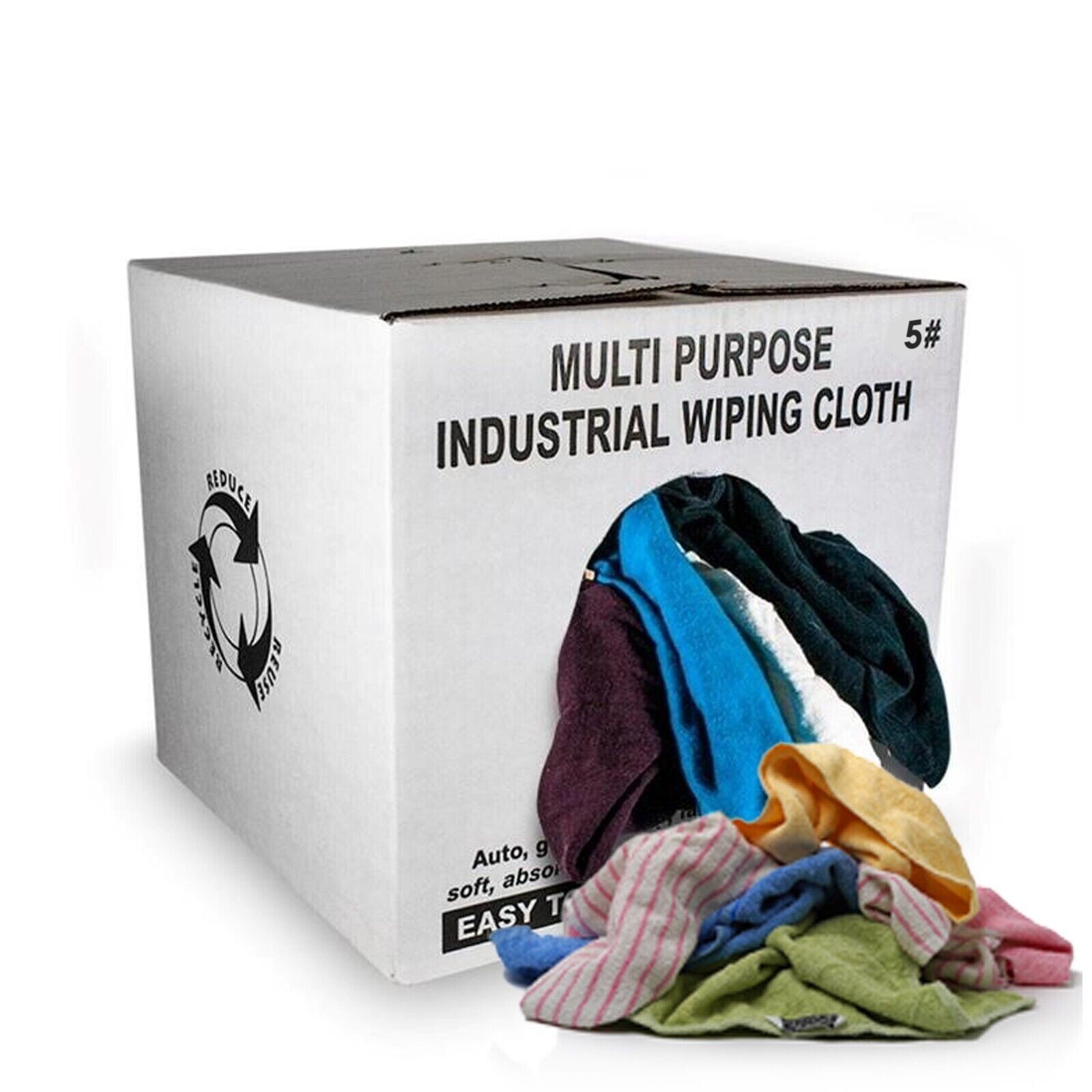 Color Terry Towel 100% Cotton Cleaning Rags – 5 lbs. Box – Multipurpose Cleaning