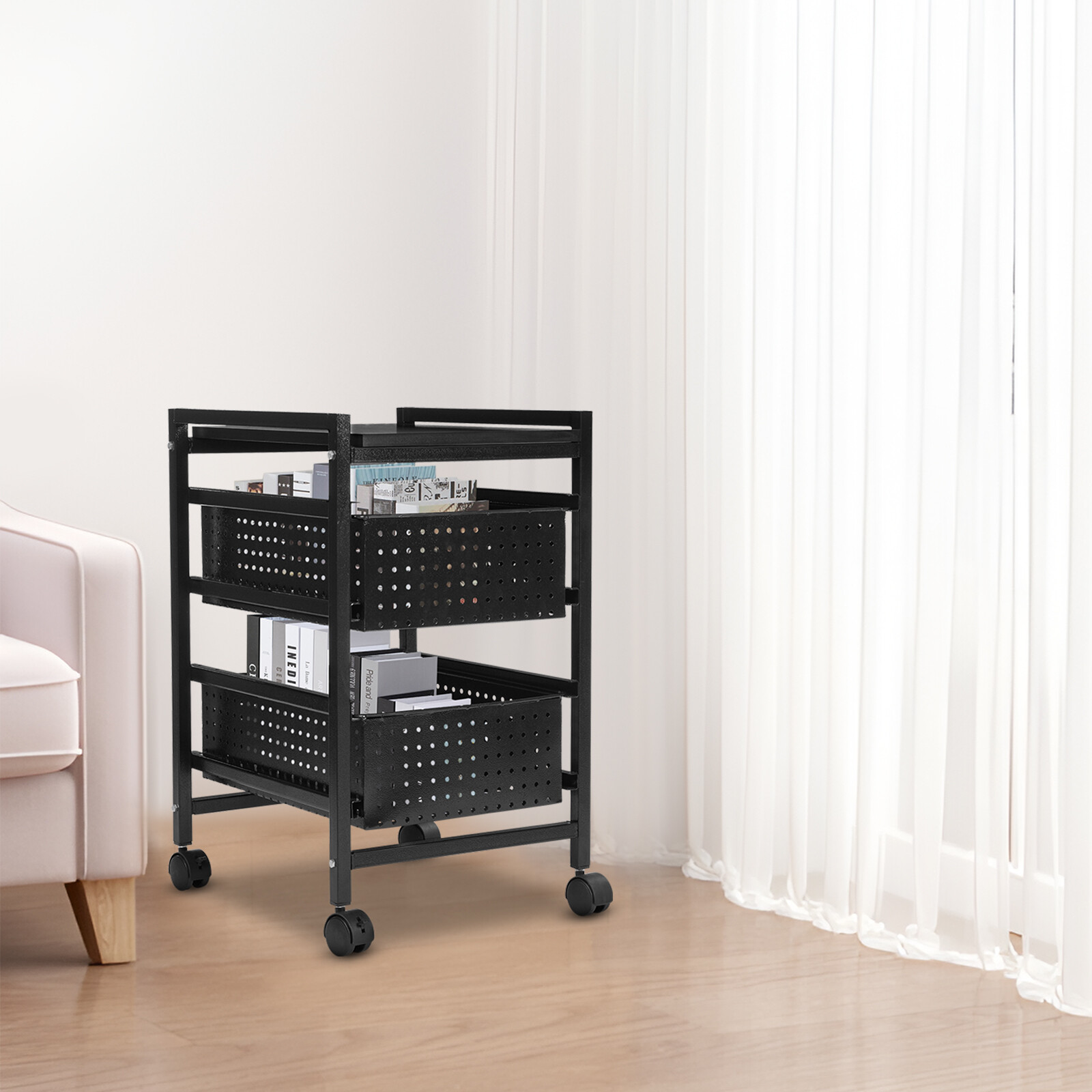Modern File Storage Drawer Carts File Storage Organizer On Wheels For Bedroom