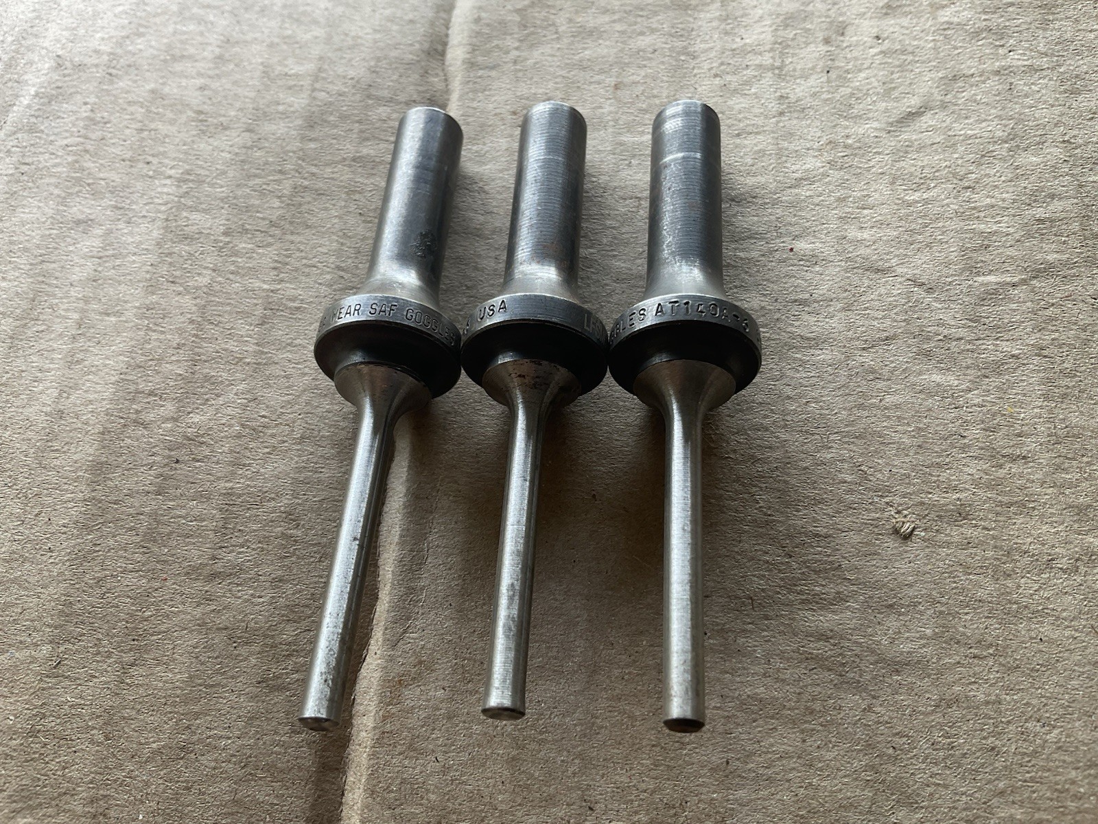 ATI AT140A-6 Aircraft Tool (3) Pc Punch Knock Out Rivet Set .401 Shank US Army
