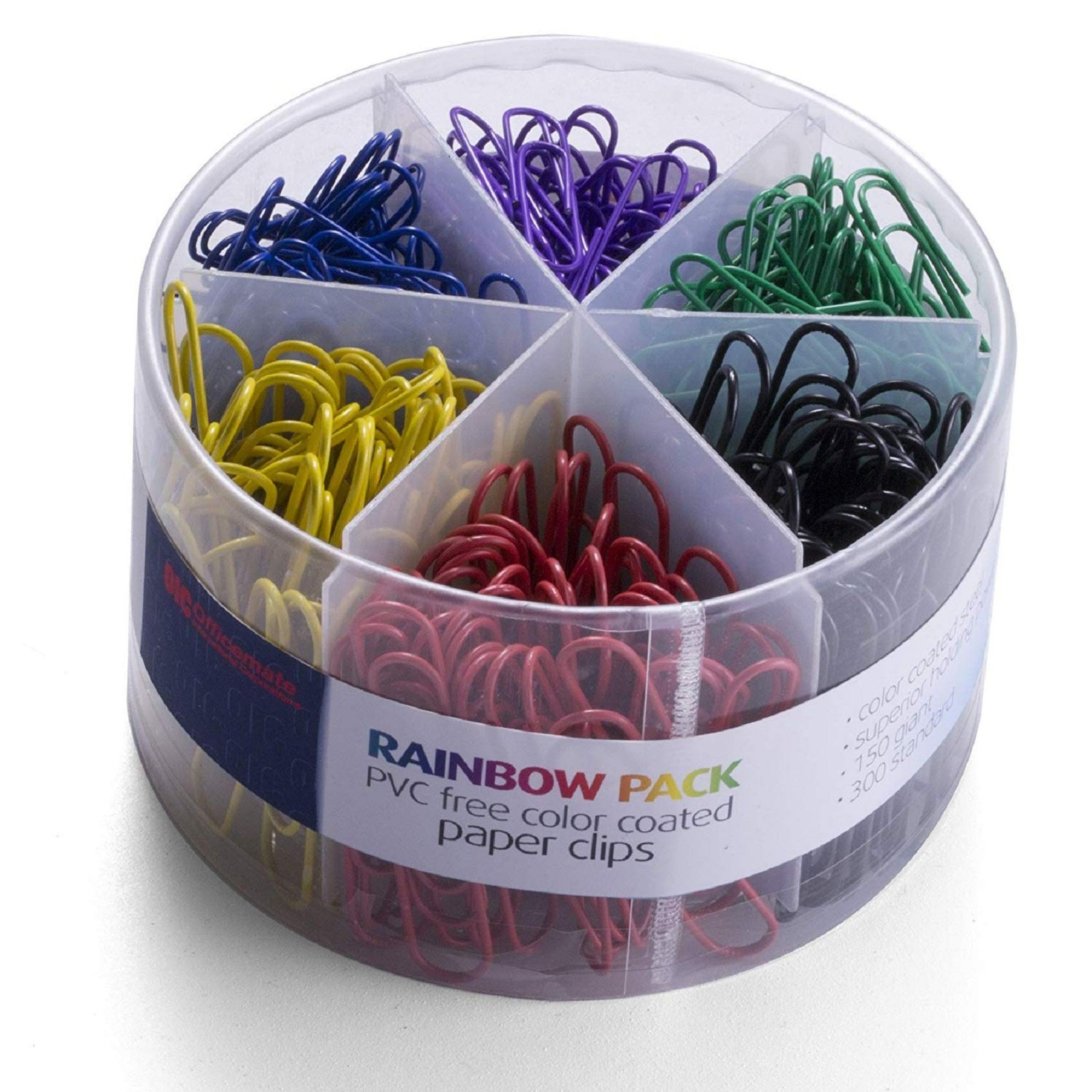Officemate PVC Free Color Coated Paper Clips, 450 Per Tub Office Paper Clamp …