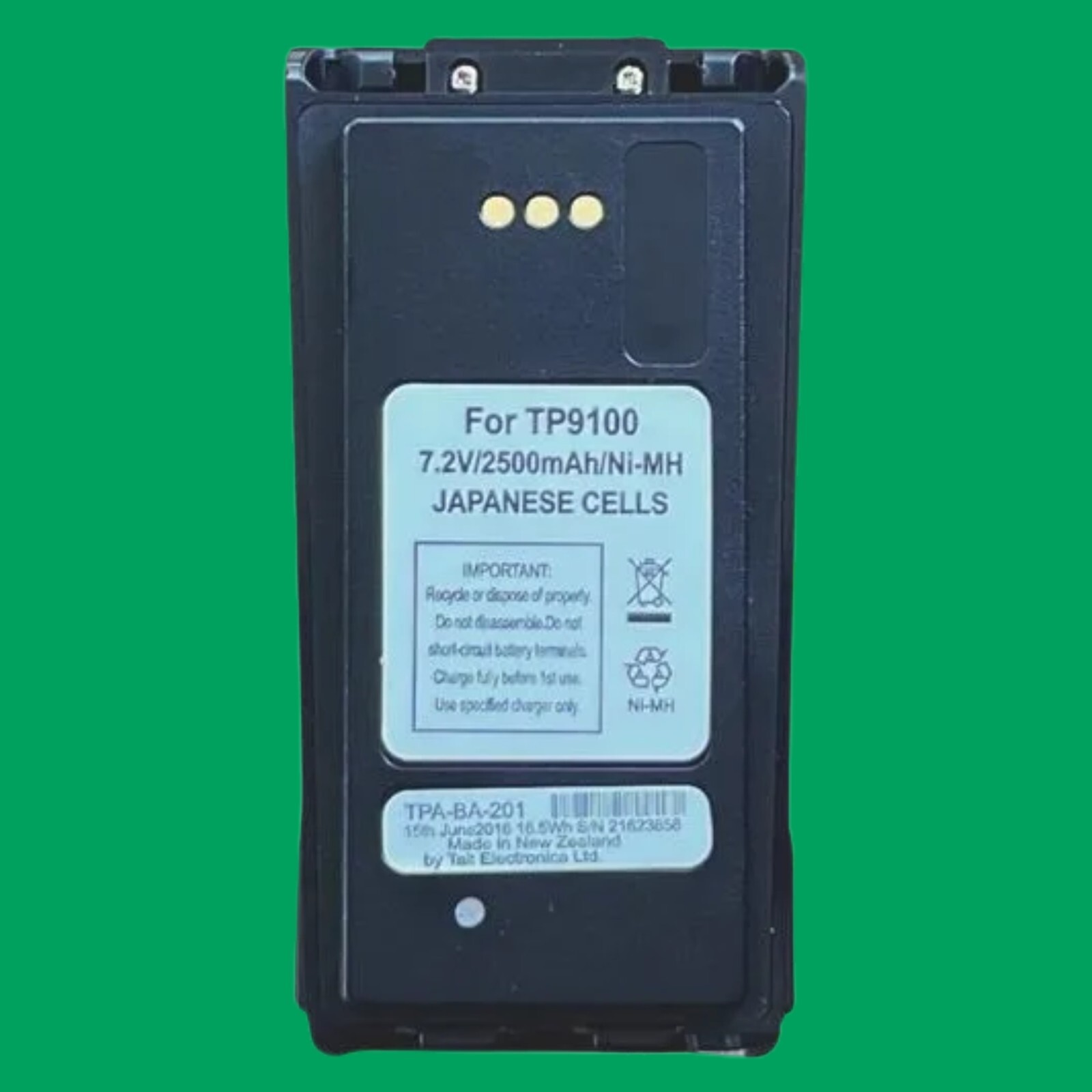 Tait TP9100 Series Battery/TP9100/TP9135/TP9140/TP9155/TP9160/TPA-BA-201/2500mAh