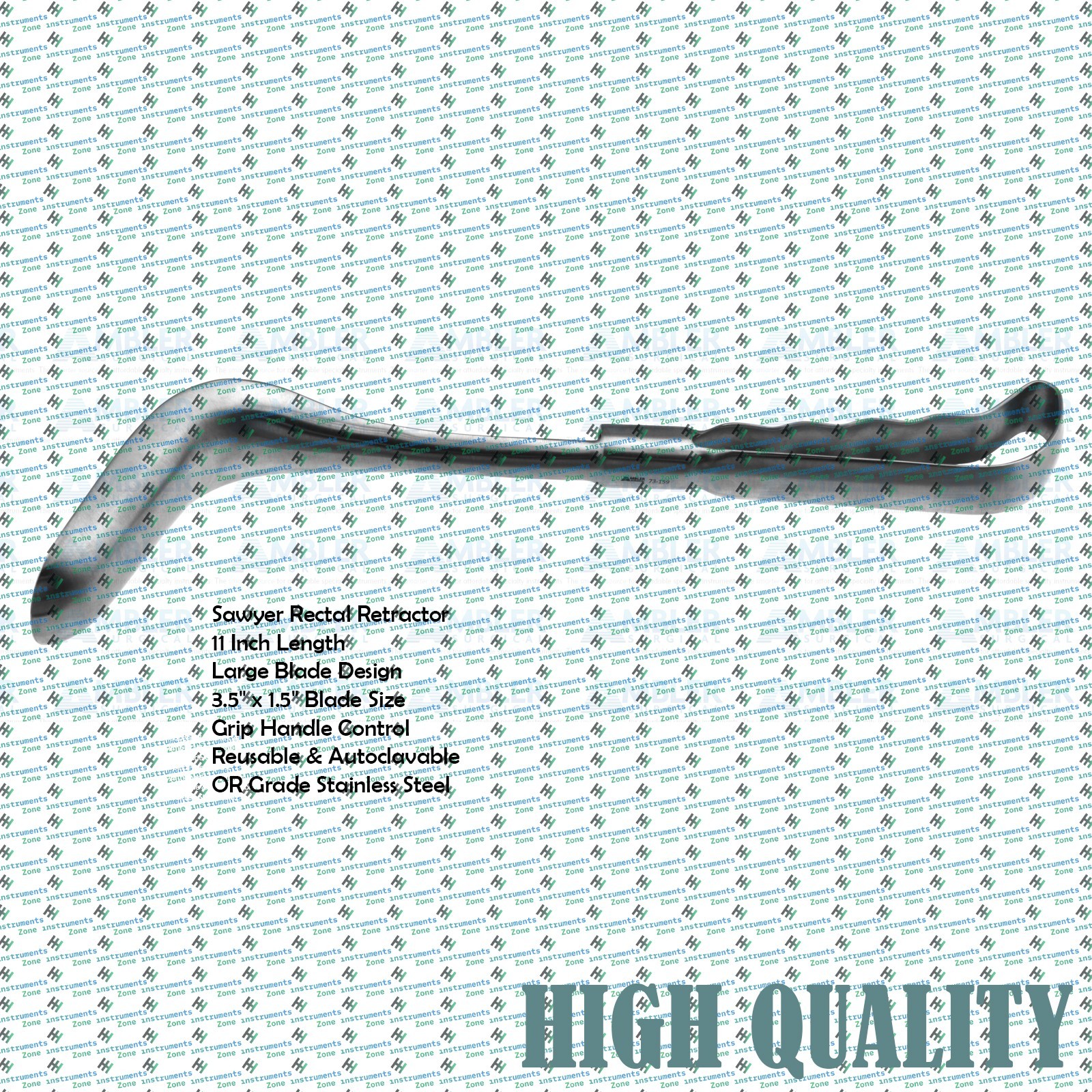 Sawyer Rectal Retractor 11 Inch Large Blade 3.5 x 1.5 Grip Handle Surgical Instr
