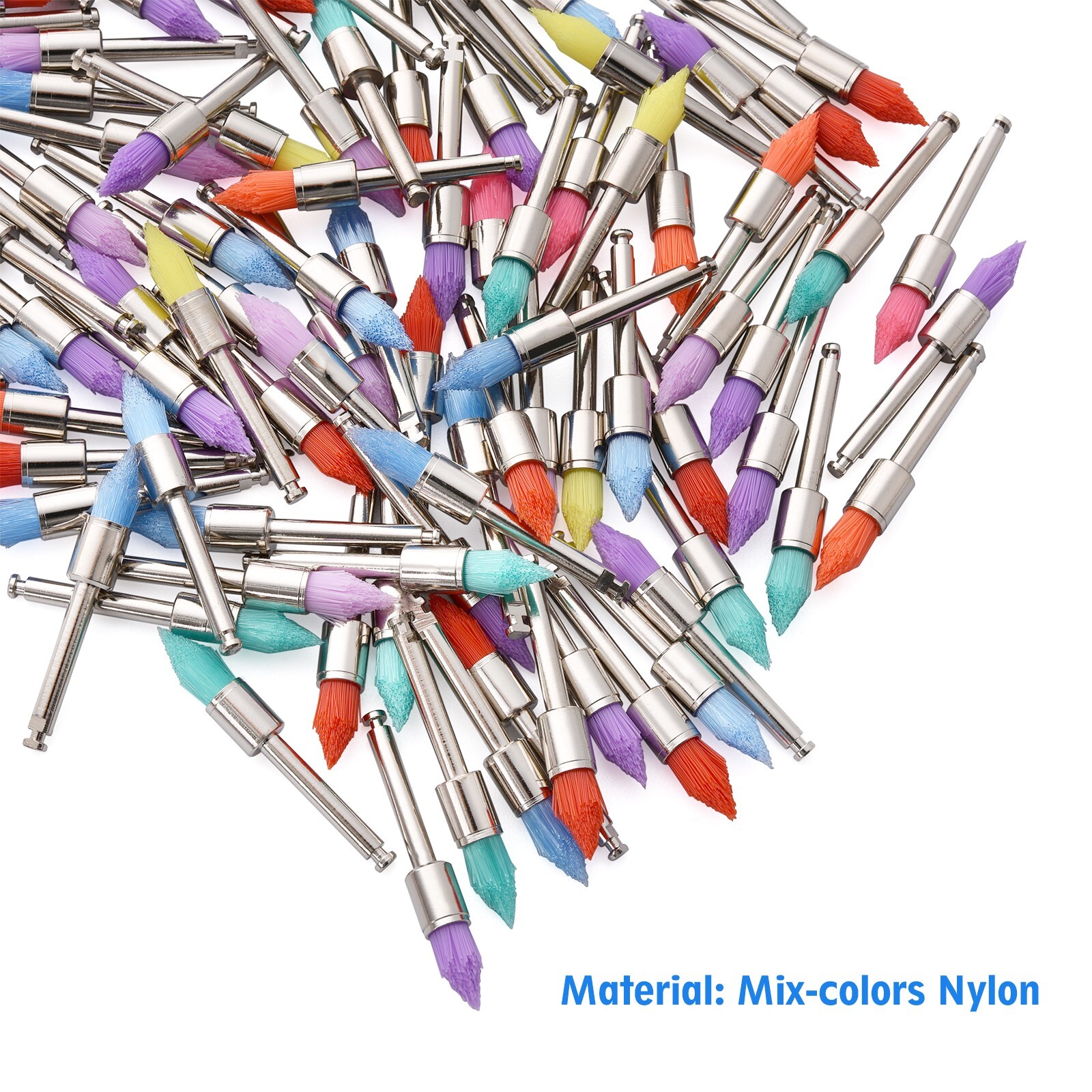 Disposable Dental Prophy Polishing Brush Latch Tapered Type Rainbow 100Pcs/Box