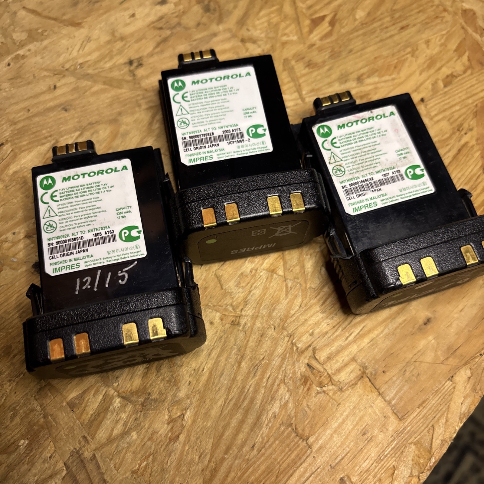 MOTOROLA NNTN8092A IMPRESS BATTERY Li-Ion 2300 mAh Lot Of 3 7.4V S