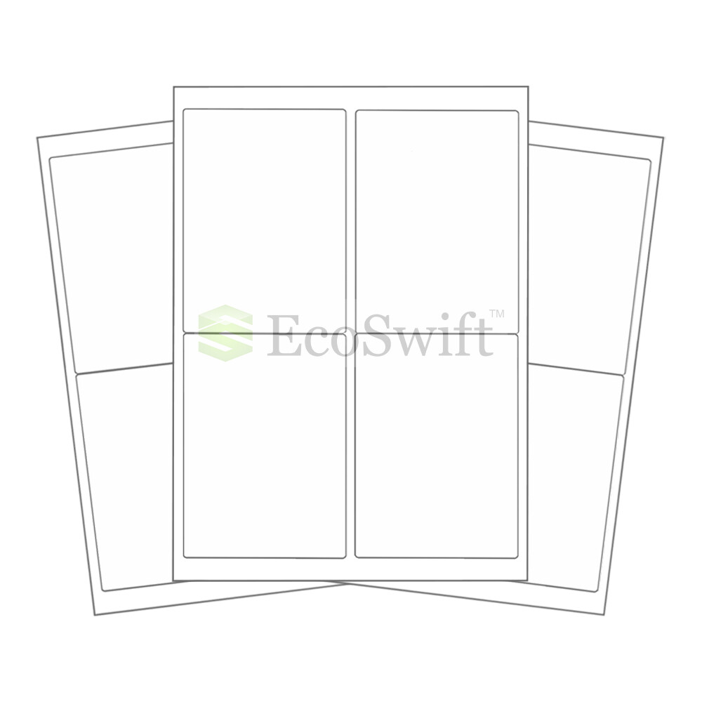 4-40,000 LOT 4 x 5 «EcoSwift» Laser Address Shipping Adhesive Labels 4 per sheet