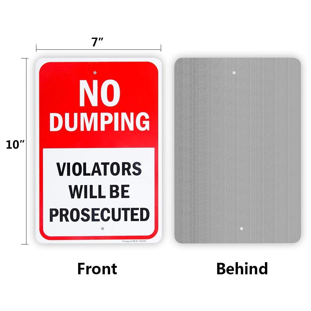2 Pack No Dumping Sign, 10x 7 .04 Aluminum Sign Rust Free Aluminum-UV Protected